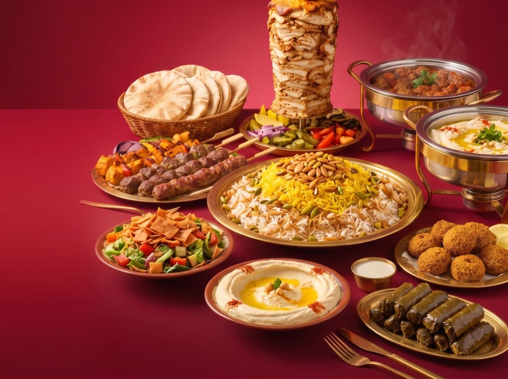 Middle Eastern full-service catering spread