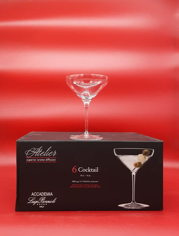 Coupe Martini Cocktail Glass, ACCADEMIA, ITALY (Luigi Bormioli Atelier), 10 oz, 6 ct